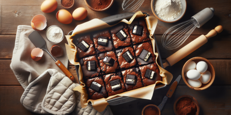 Brownies con trozos de galleta Oreo