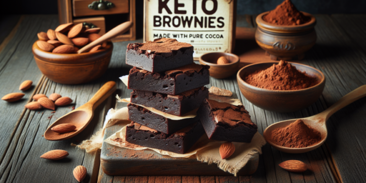 Brownies keto de cacao puro