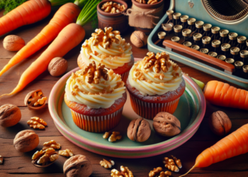 Cupcakes de zanahoria con nueces