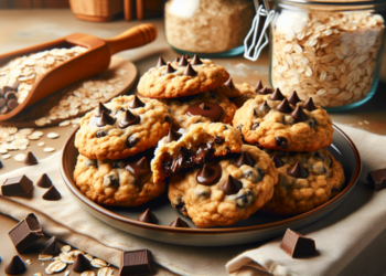 Galletas de avena con chispas de chocolate
