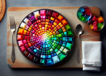Gelatina mosaico de colores