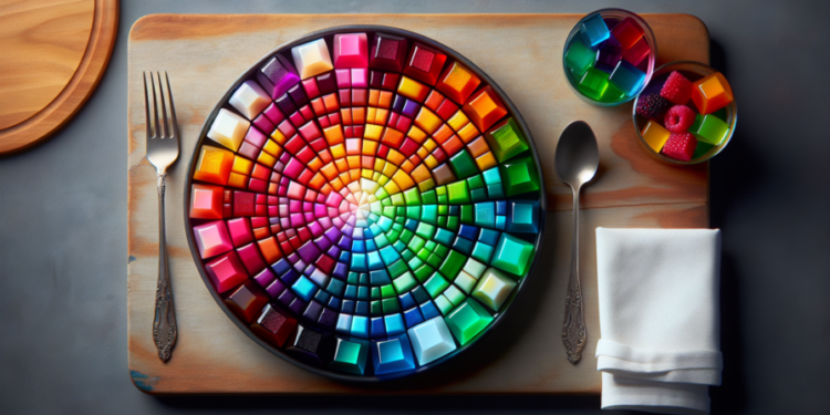 Gelatina mosaico de colores