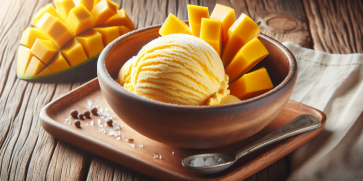 Helado de mango cremoso