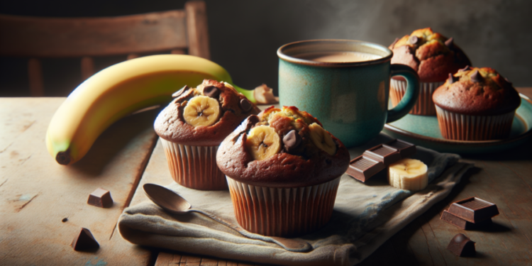 Muffins de chocolate y plátano