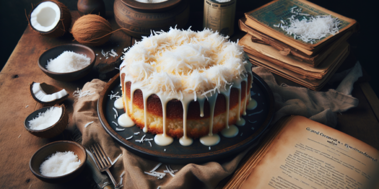Pastel de coco rallado y leche condensada