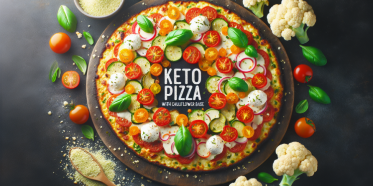 Pizza keto con base de coliflor