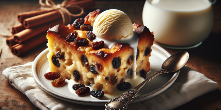 Pudding de pan con pasas