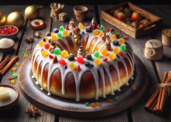 Rosca de Reyes con frutas confitadas