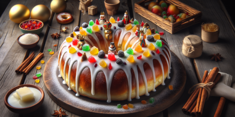Rosca de Reyes con frutas confitadas