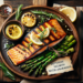 Salmón a la mantequilla con espárragos