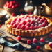 Tarta de frambuesas con hojaldre