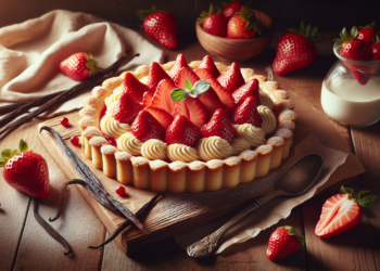 Tarta de fresa con crema pastelera