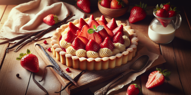 Tarta de fresa con crema pastelera