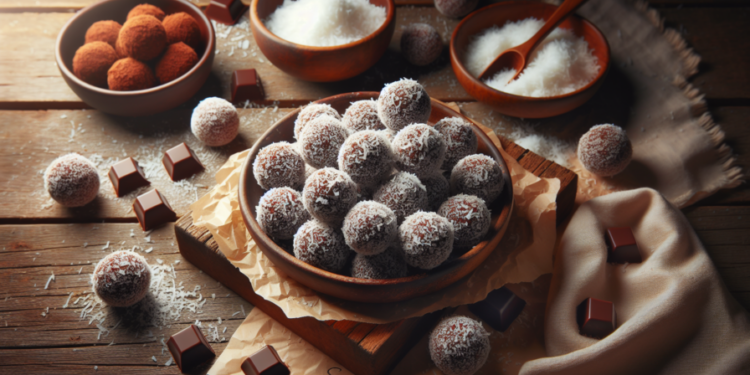Trufas de chocolate con coco