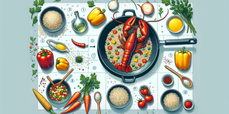 Arroz con bogavante al estilo mediterráneo paso a paso