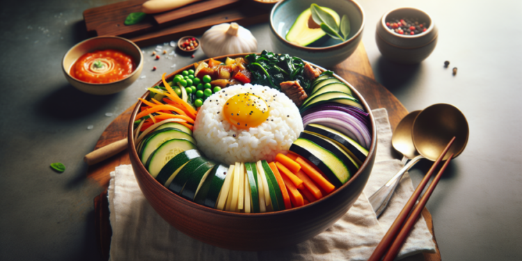 Bibimbap coreano auténtico: receta de arroz con verduras y carne