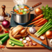 Cómo preparar caldo de pollo casero con verduras