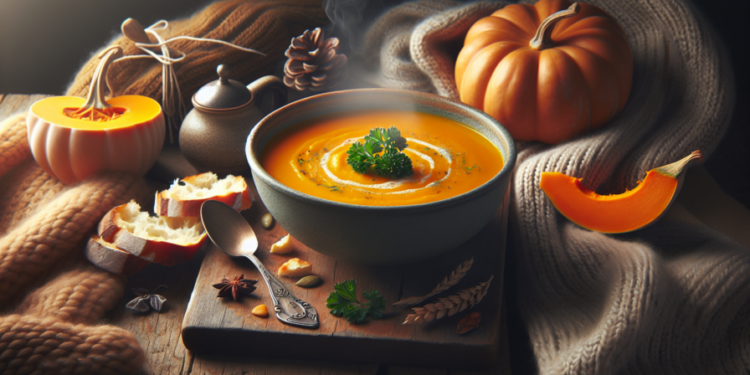 Crema de calabaza suave y cremosa para el invierno