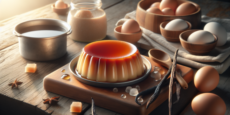 Flan de huevo casero al baño maría sin horno