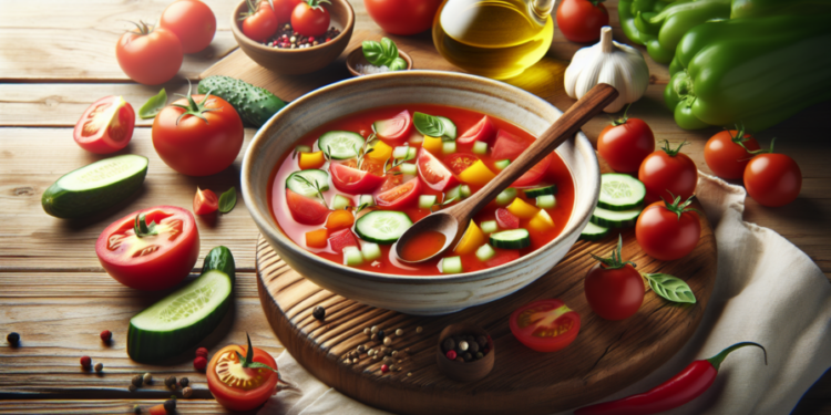 Gazpacho andaluz refrescante: receta clásica para el verano