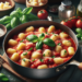 Gnocchi de papa con salsa de tomate y albahaca