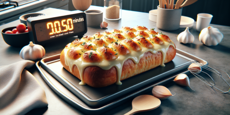 Pan de ajo con queso gratinado al horno en solo 10 minutos