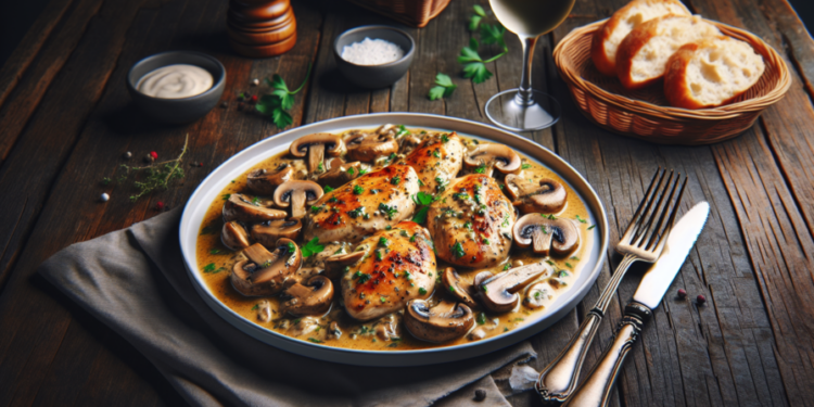 Pechugas de pollo en salsa de champiñones fácil y rápida