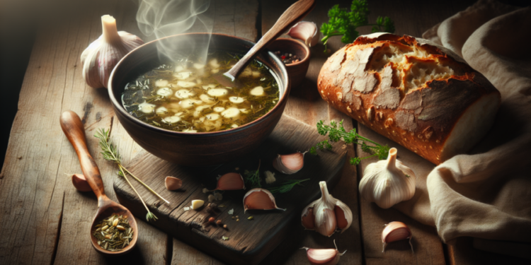 Receta de sopa de ajo castellana fácil y rápida