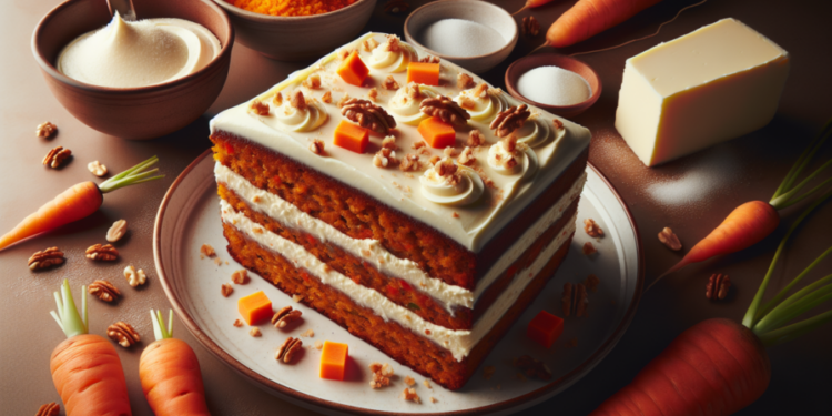 Tarta de zanahoria con frosting de queso crema fácil y deliciosa